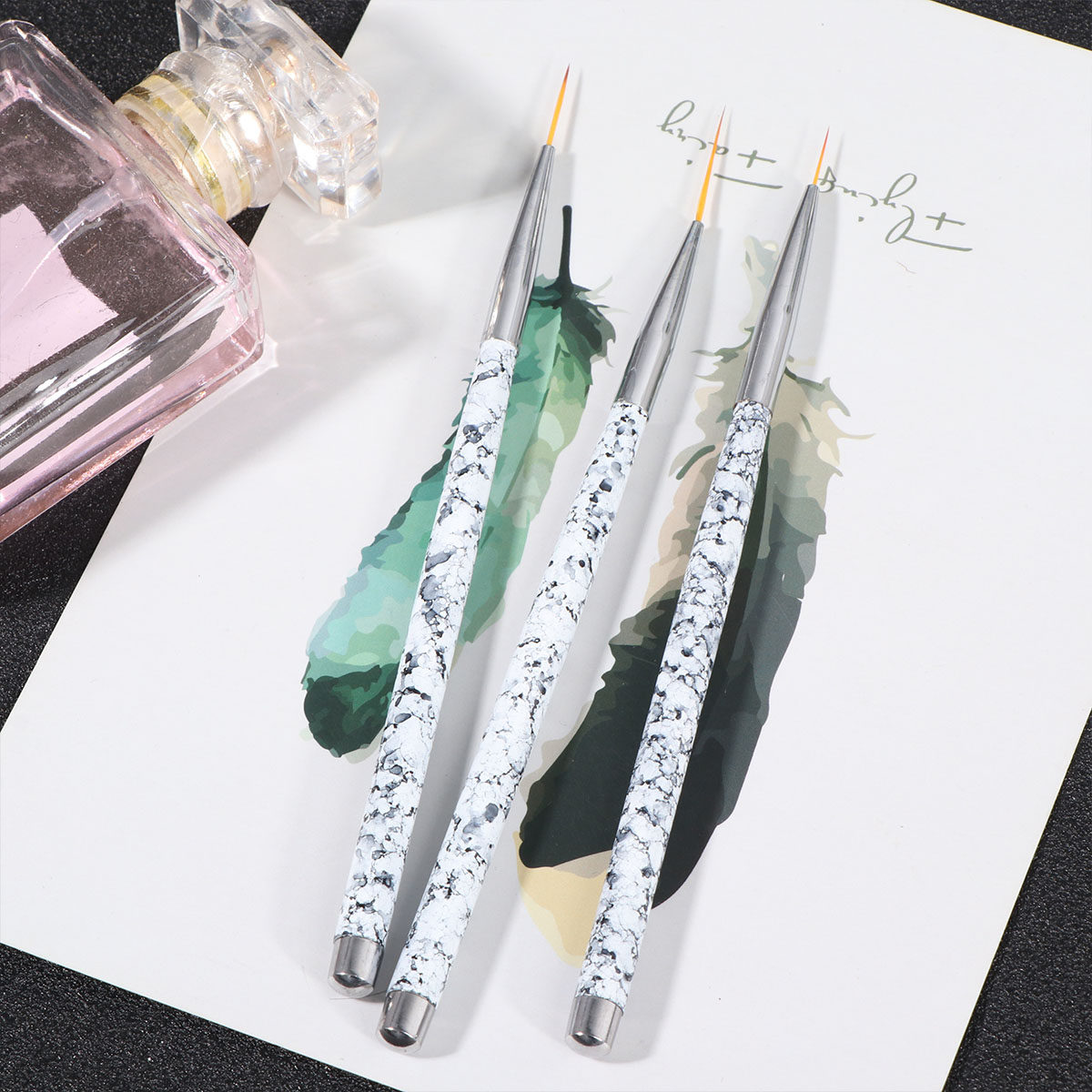 Nail Art Natural - 3Pcs Nail Art Brush Set Fine