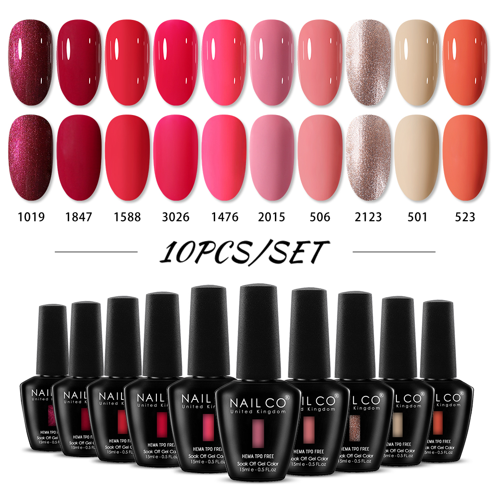 Nail Art Natural Pink - NAILCO 15ml 10pcs/Set HEMA TPO FREE