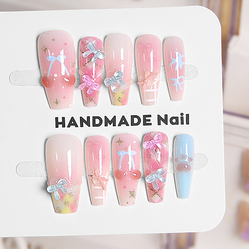 Nail Art French Nails - 10Pcs French Sweet Cool Light Luxury