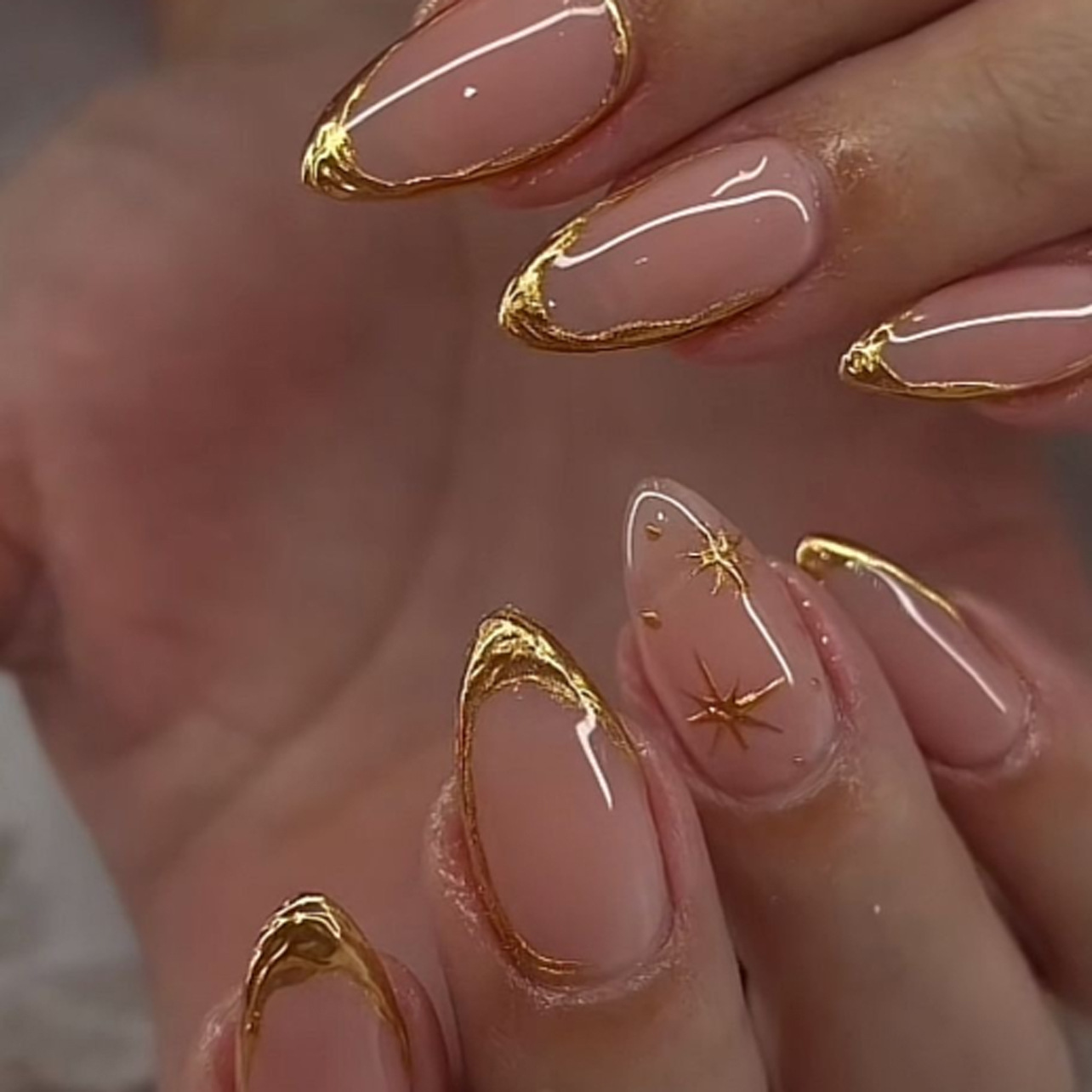24Pcs Short Almond Nails Set F - огляд і ціна Nail Art French Nails