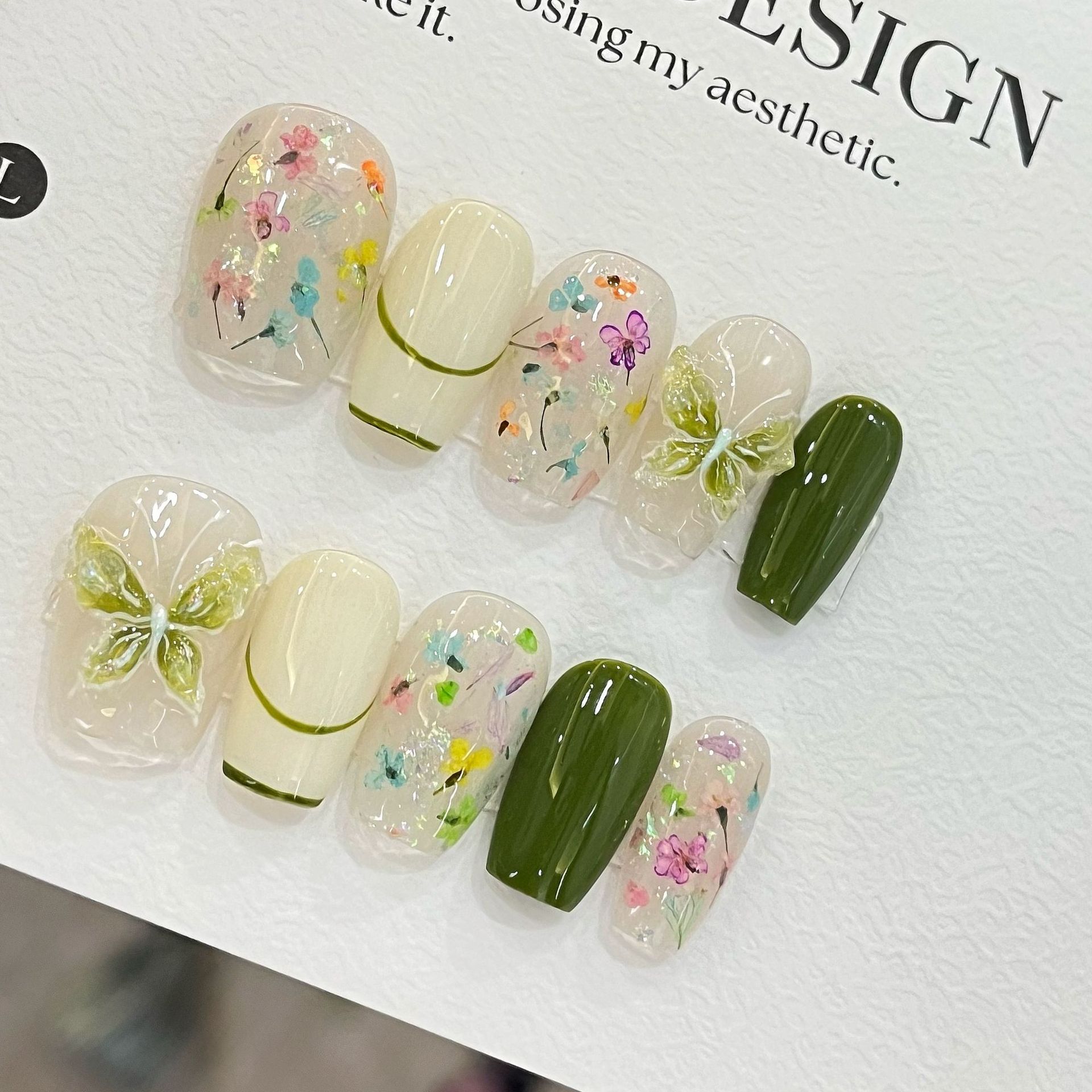 10pcs Butterfly Flower Fake Na - огляд і ціна Nail Art French Nails