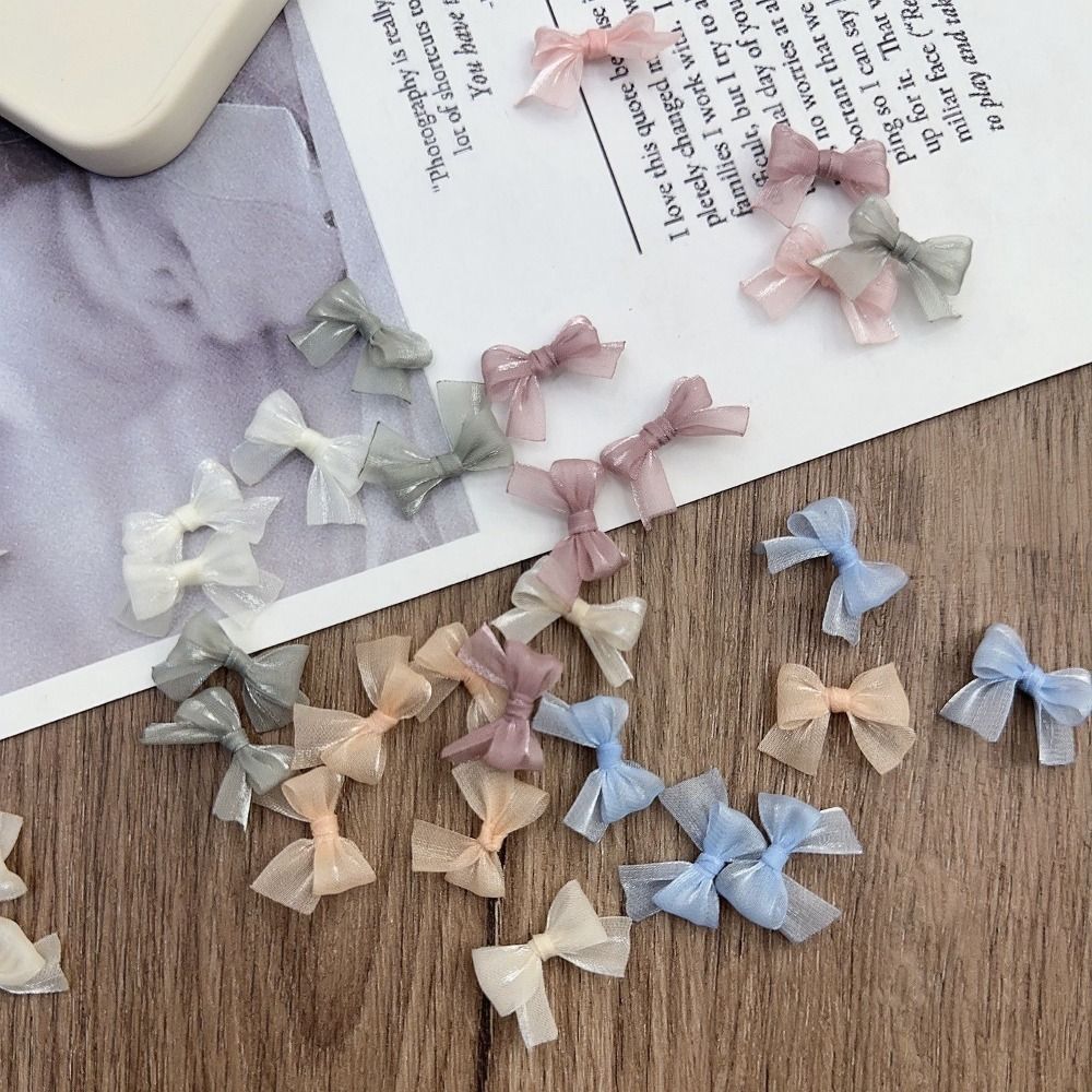 10Pcs Colorful Bow Pearlescent - огляд і ціна Nail Art French Nails