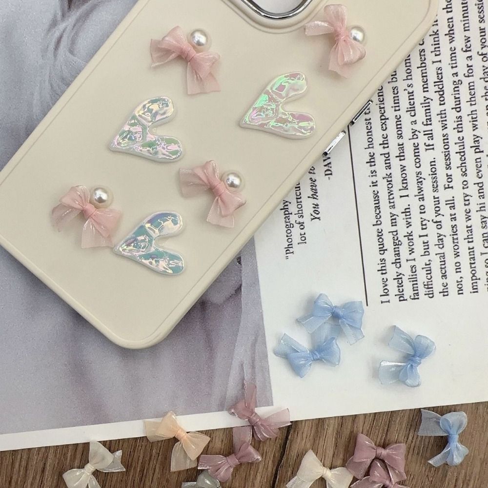 10Pcs Colorful Bow Pearlescent - огляд і ціна Nail Art French Nails