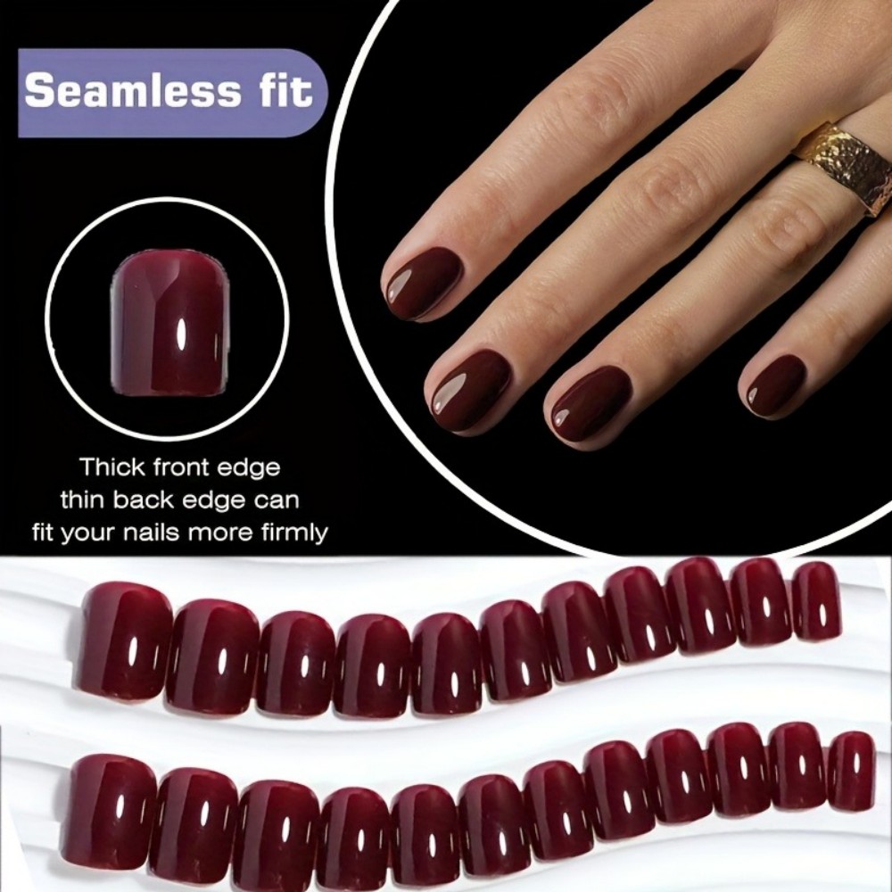 24Pcs Set of Wine-Red Cat-Eye  - огляд і ціна Nail Art Red Wine Cat Eye