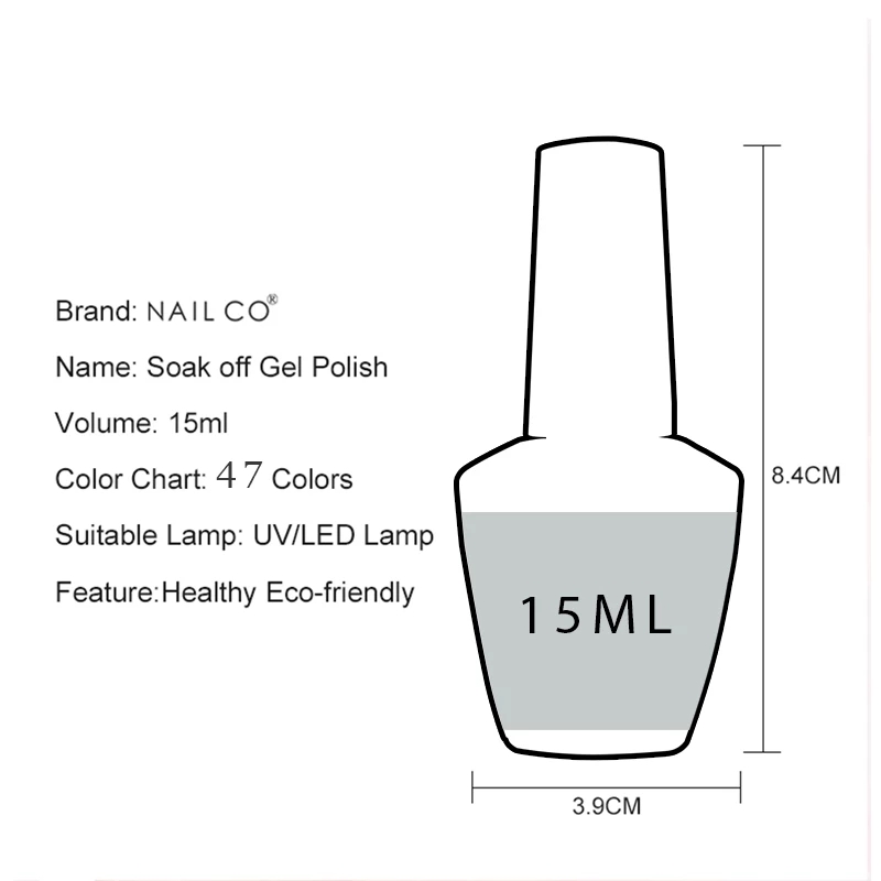 NAILCO 15ml Nail Art Gel Lack  - огляд і ціна Nail Art Natural Pink