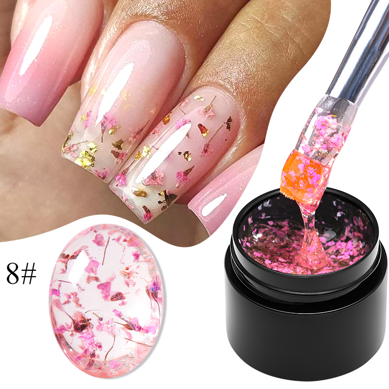 MEET ACROSS 5ml Pink Dried Flo - огляд і ціна Nail Art Natural Pink