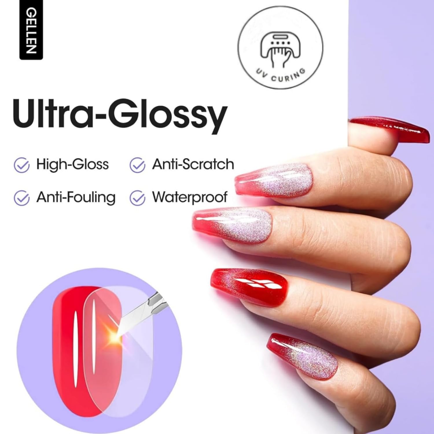 GELLEN Nail Gel Top Coat 18ML  - огляд і ціна Gel Top Coat