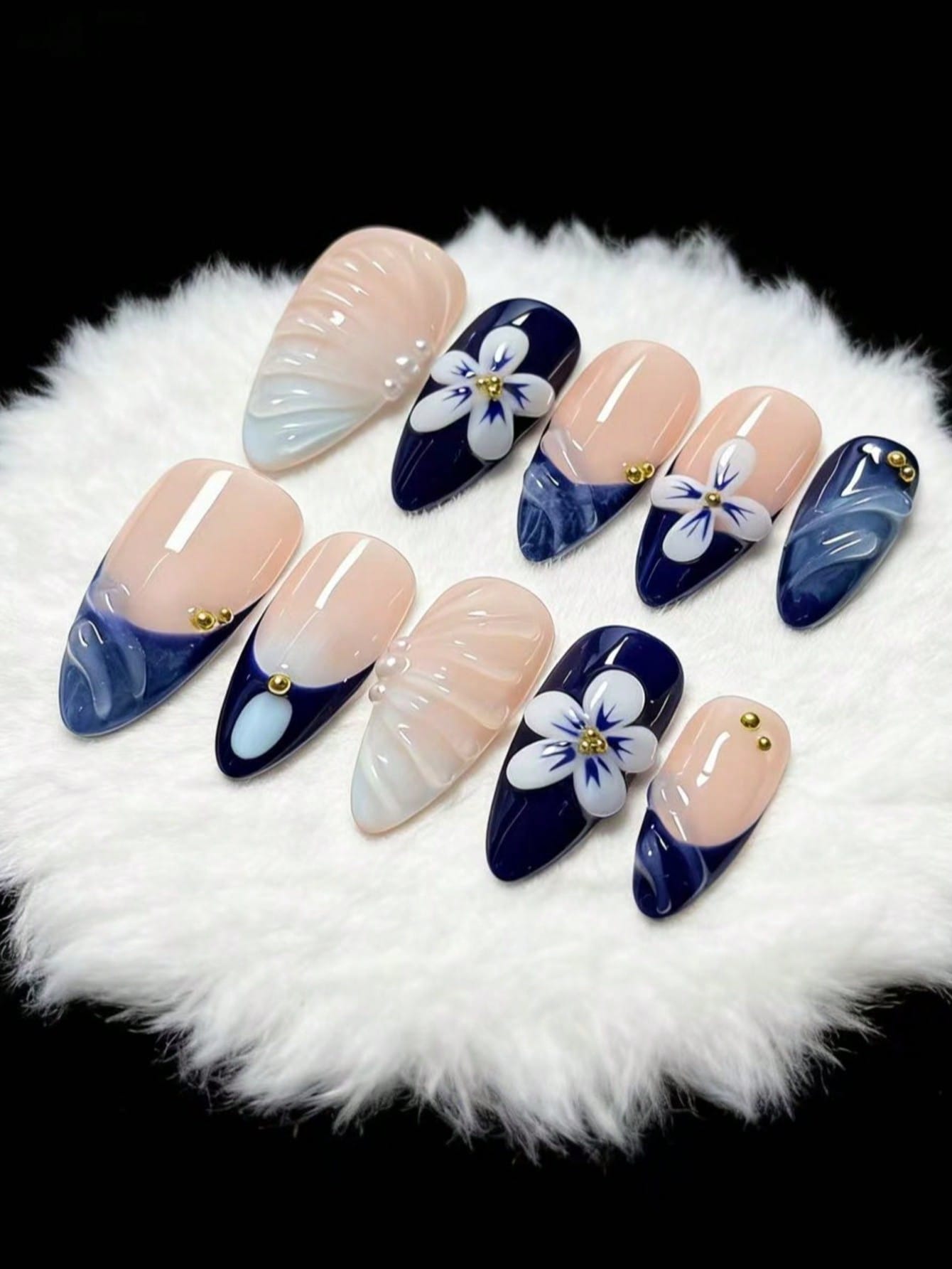 10-Piece Set of Embossed Wave- - огляд і ціна Nail Art French Nails