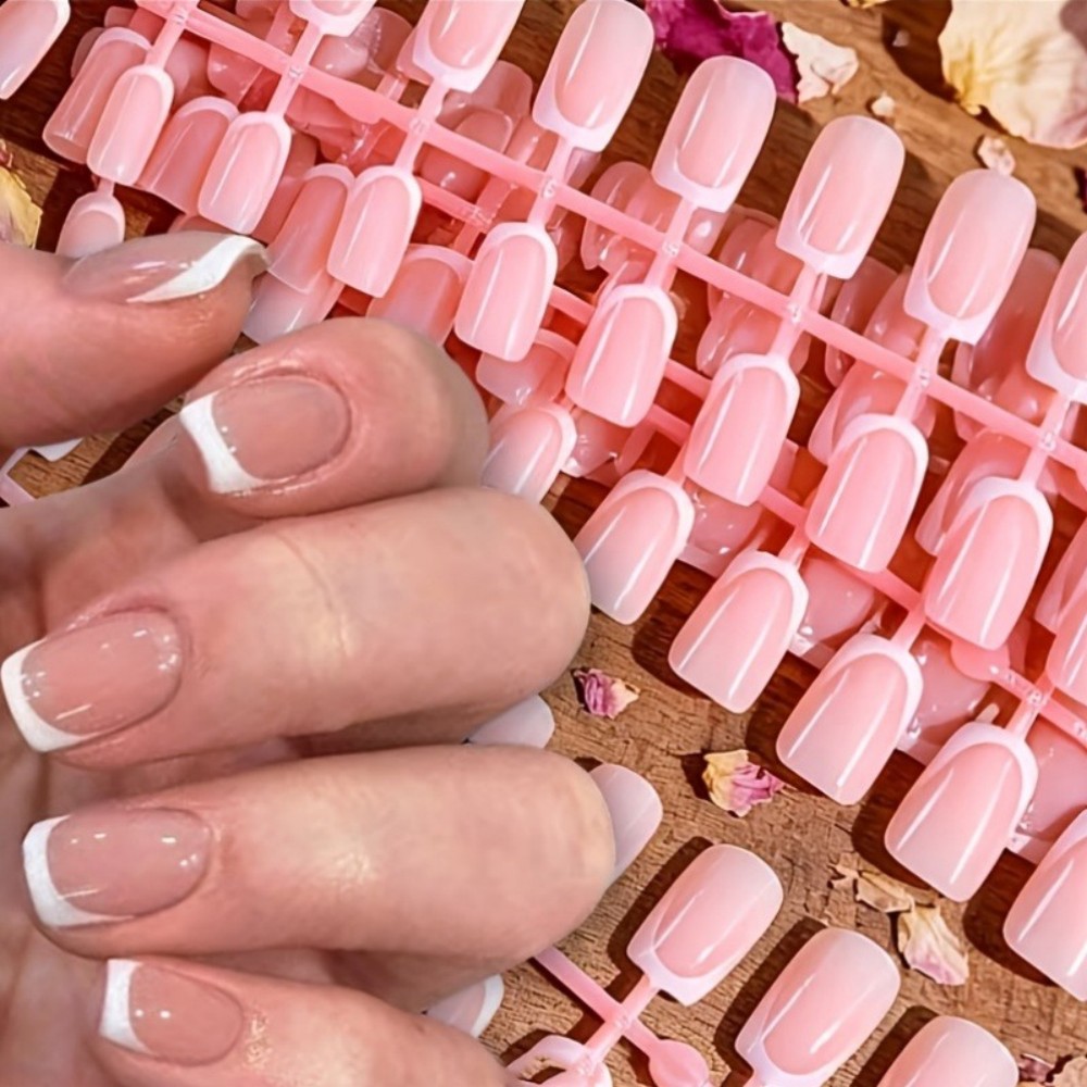 120PCS Short Square French Tip - огляд і ціна Nail Art Natural