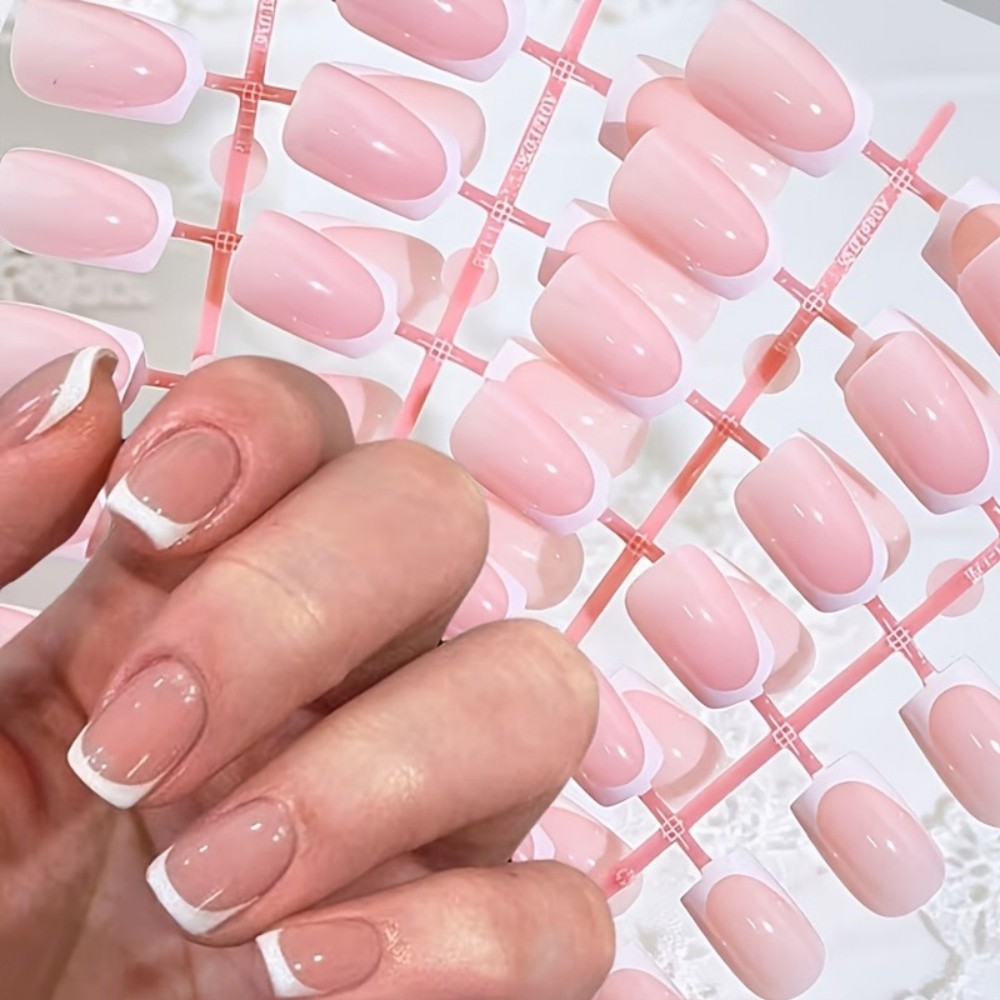 120PCS Short Square French Tip - огляд і ціна Nail Art Natural