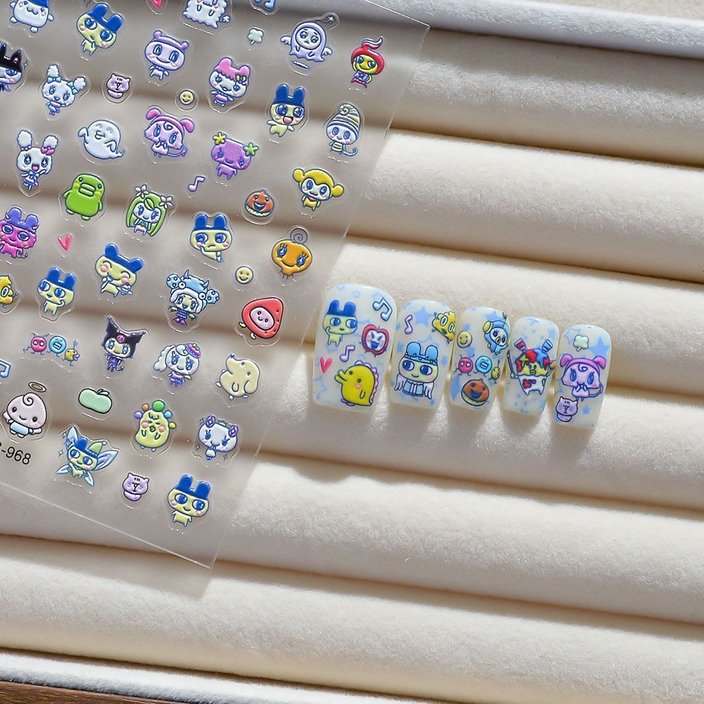 Tamagotchi Cartoon 3D Embossed - огляд і ціна Nail Art Motif