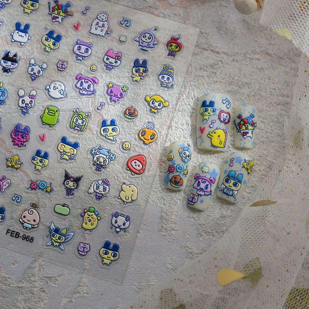 Tamagotchi Cartoon 3D Embossed - огляд і ціна Nail Art Motif