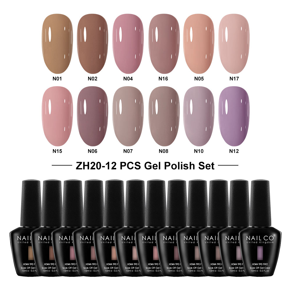 Nailco 12 Colors Pink Gel Poli - огляд і ціна Nail Art Natural Pink