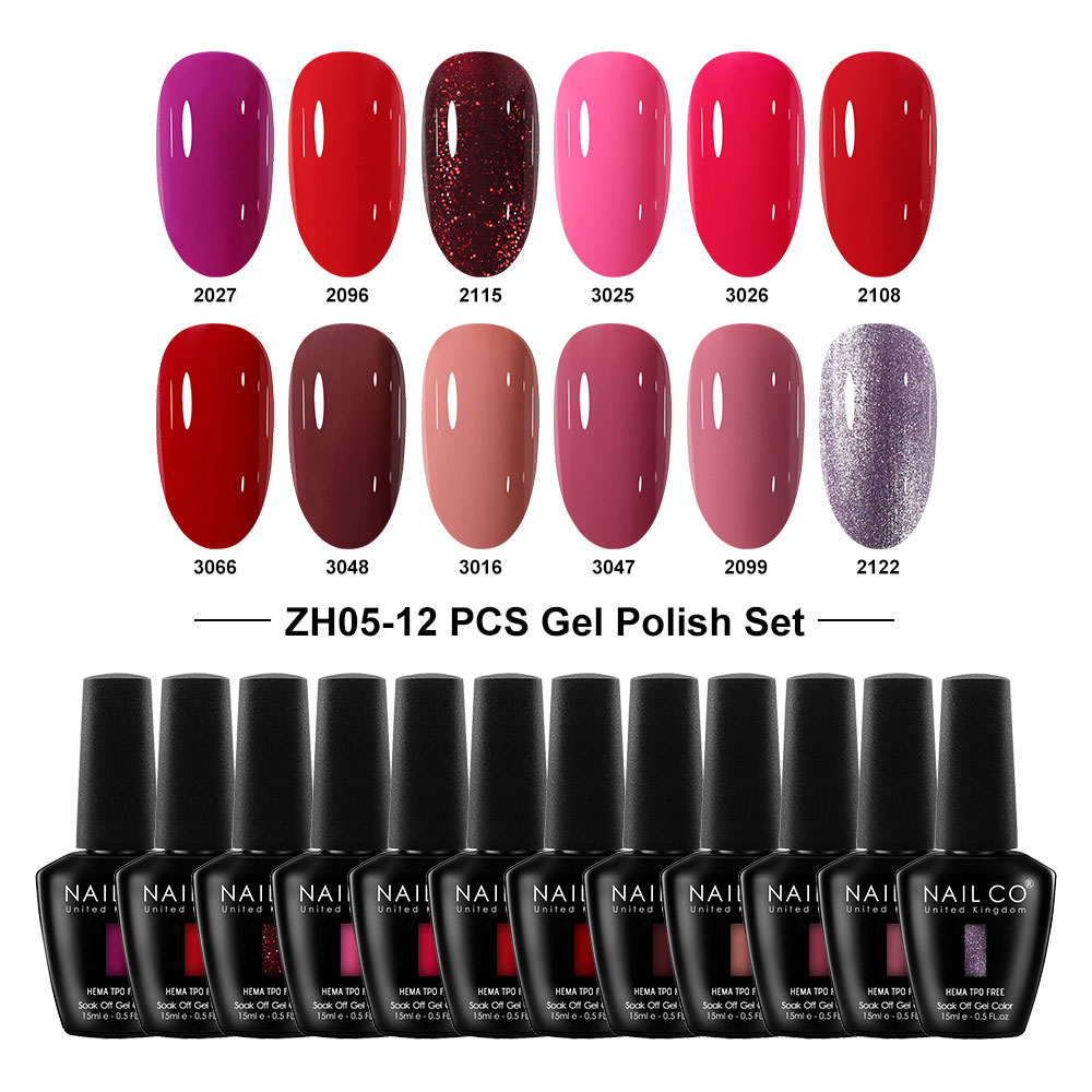 Nailco 12 Colors Pink Gel Poli - огляд і ціна Nail Art Natural Pink