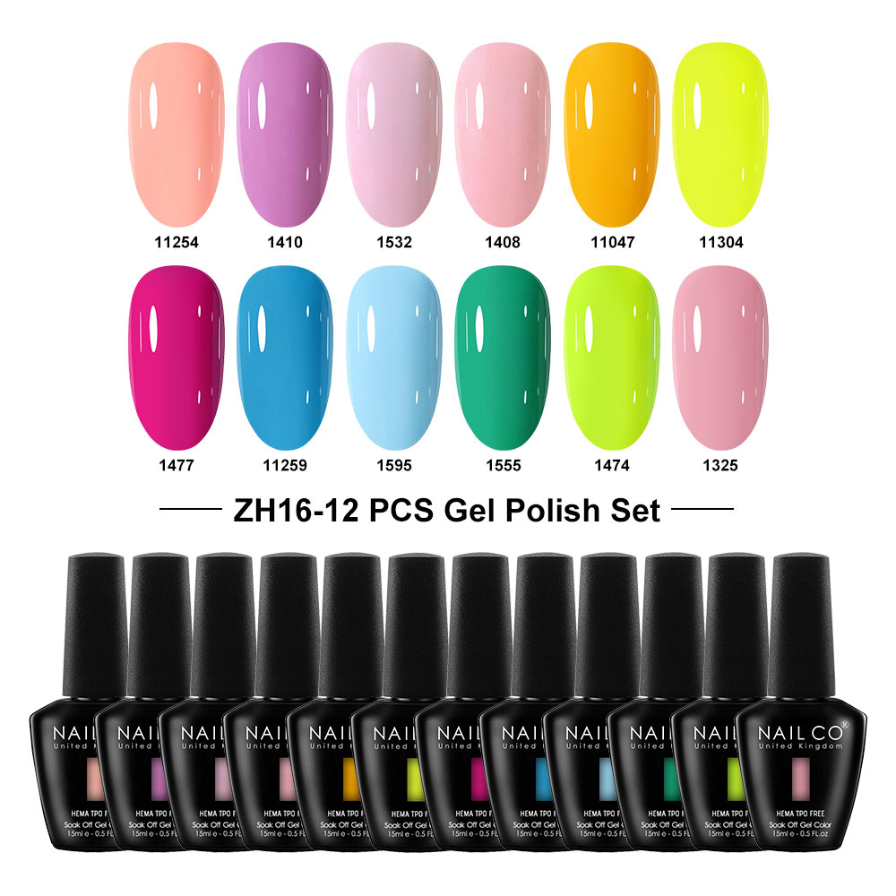 Nailco 12 Colors Pink Gel Poli - огляд і ціна Nail Art Natural Pink
