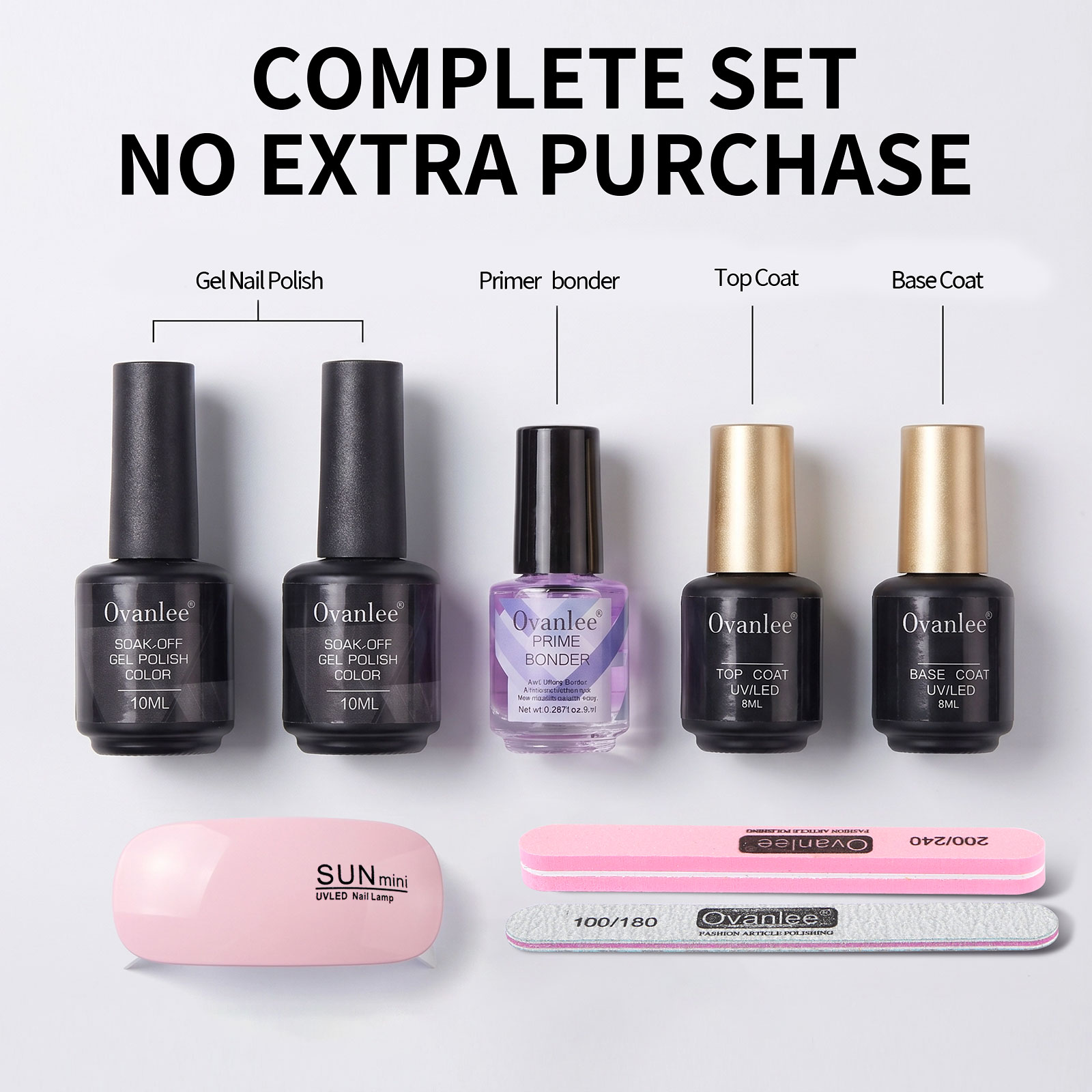 Gel Nail Polish Kit With UV Na - огляд і ціна Gel Top Coat