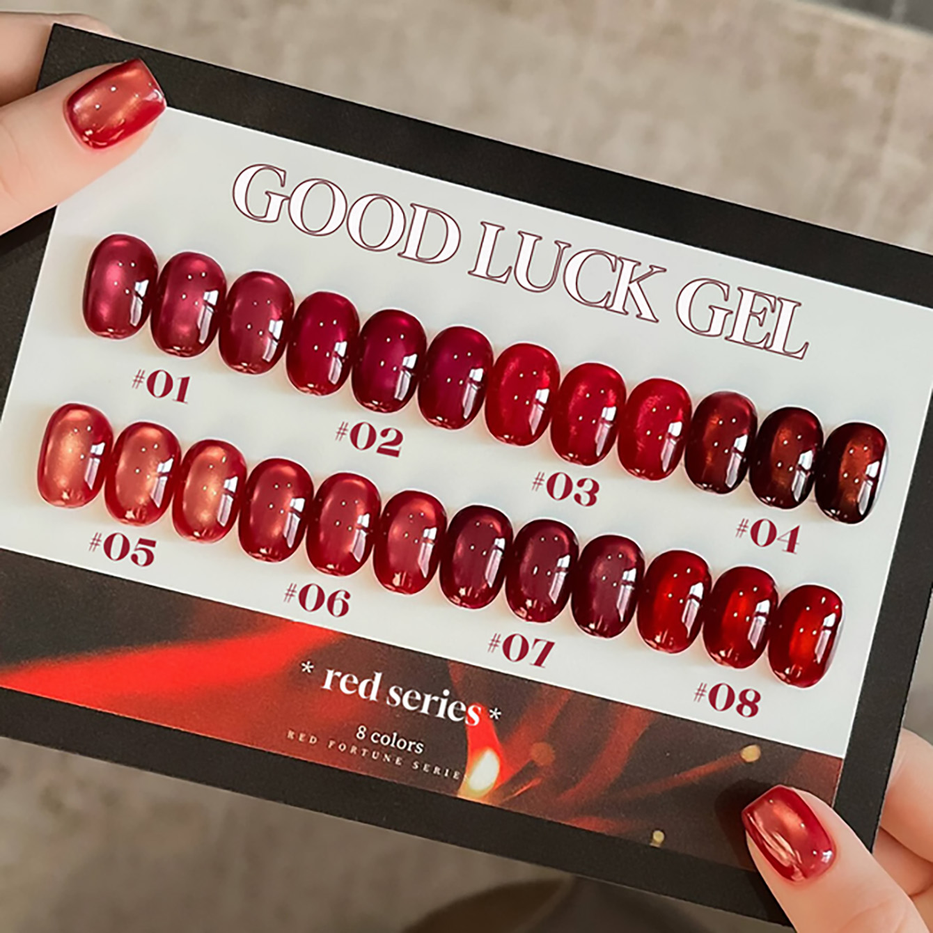 1pcs TC New Year Fortune Red L - огляд і ціна Nail Art Red Wine Cat Eye