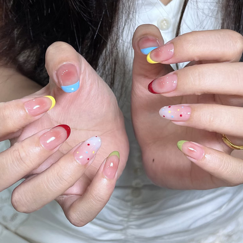 24Pcs Almond False Nails Sets  - огляд і ціна Nail Art French Nails