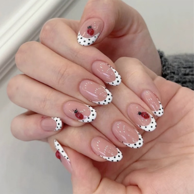 24Pcs Almond False Nails Sets  - огляд і ціна Nail Art French Nails