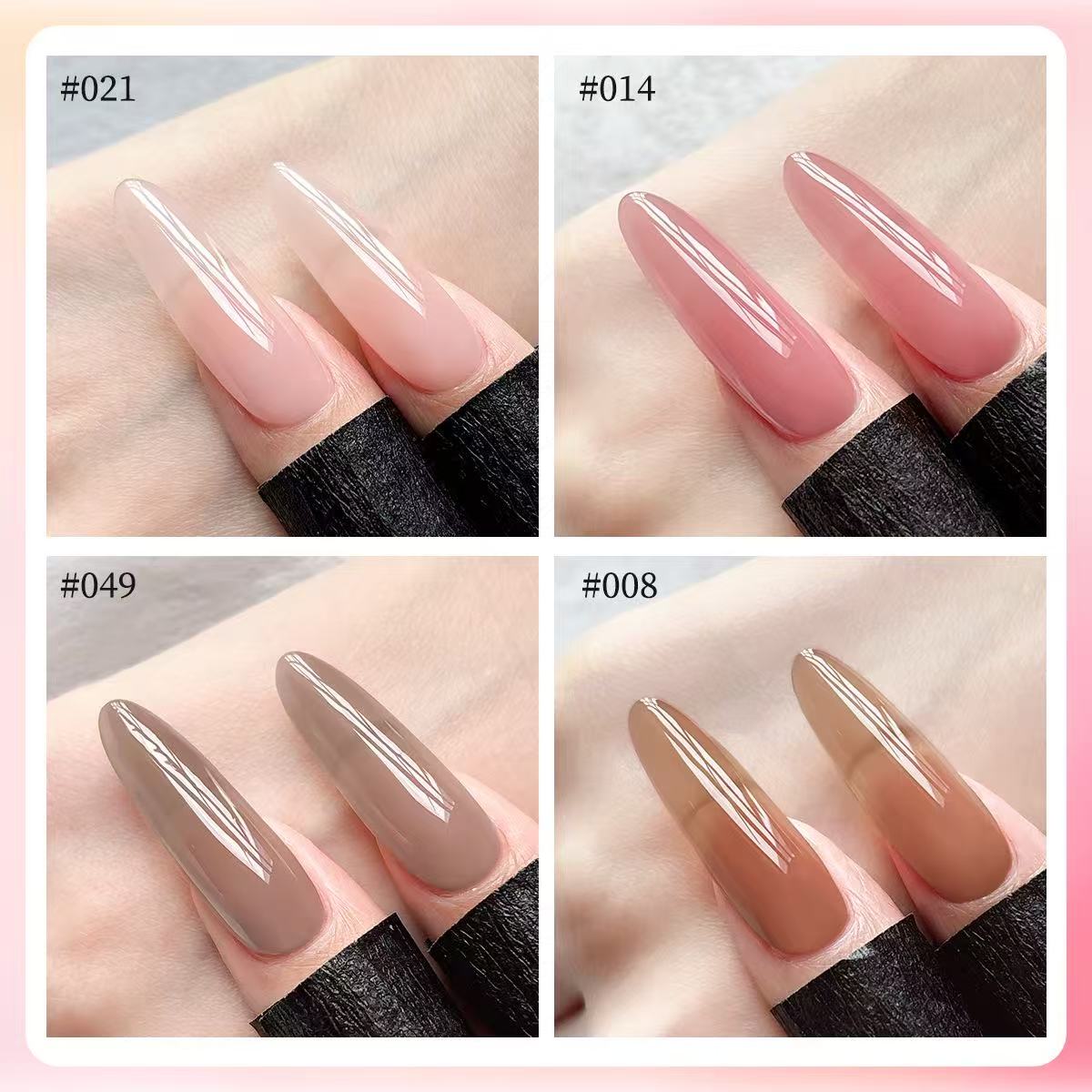 XEIJAYI 4 Colors Jelly Gel Nai - огляд і ціна Nail Art Natural Pink