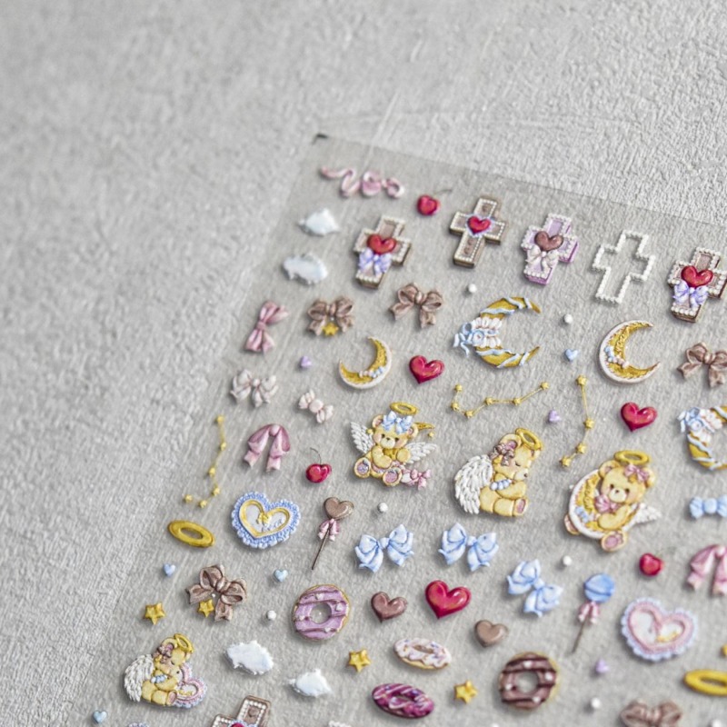 Cute Angel Bear Cartoon 3D Rel - огляд і ціна Nail Art Motif