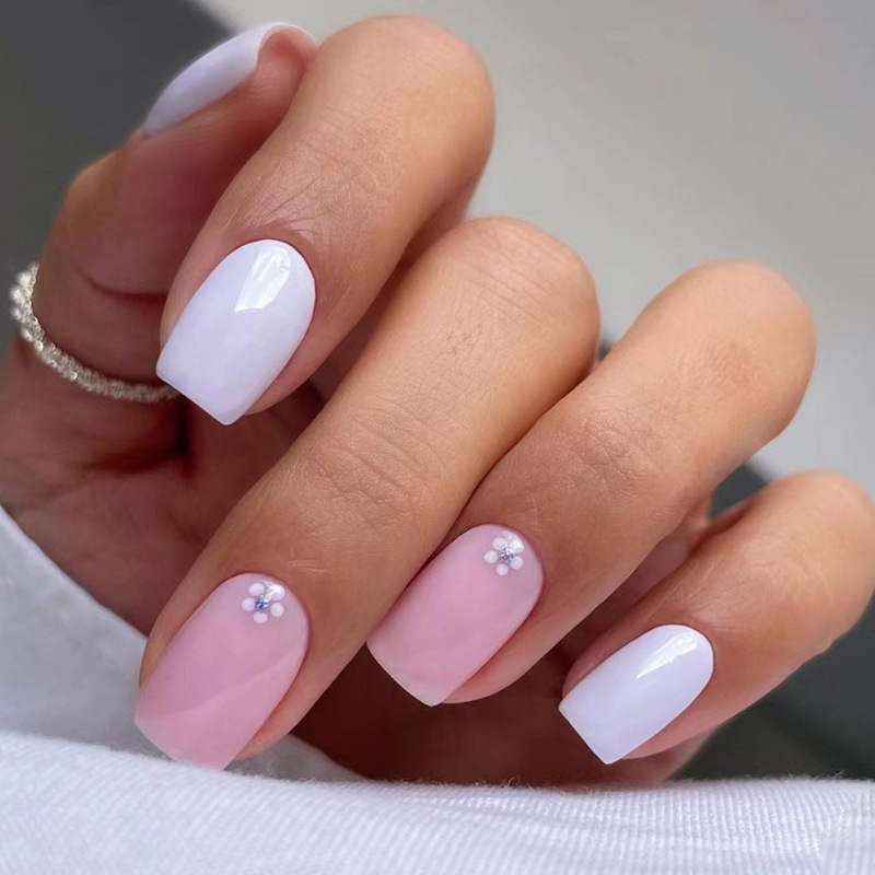 24pcs Solid Color Full Cover N - огляд і ціна Nail Art Simple