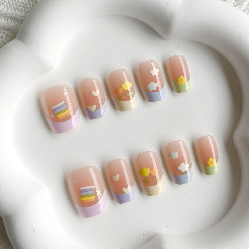 10Pcs Women Spring Fresh and D - огляд і ціна Nail Art French Nails