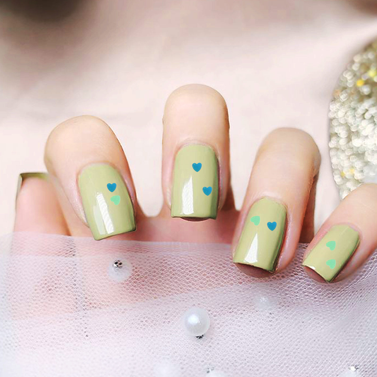 1Set Shinning Heart Nail Sequi - огляд і ціна Nail Art Valentine
