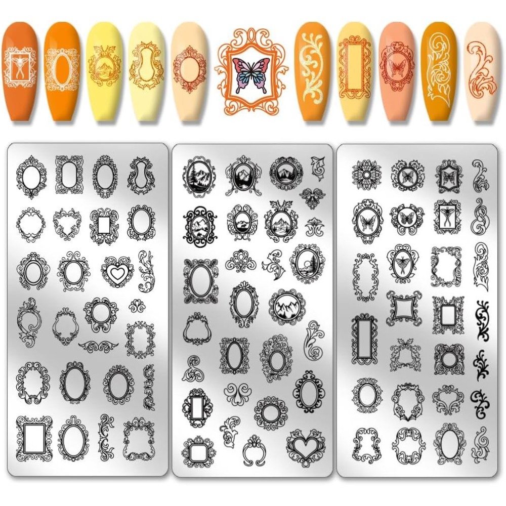 3pcs Vintage Picture Frame Nai - огляд і ціна Nail Art Motif