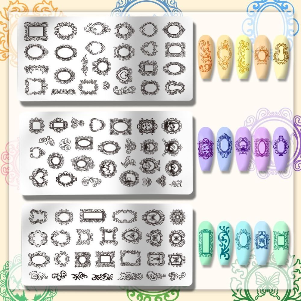 3pcs Vintage Picture Frame Nai - огляд і ціна Nail Art Motif