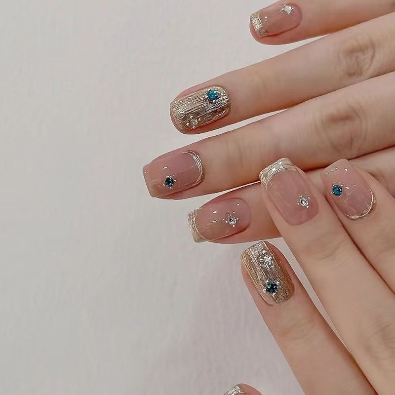 10Pcs Short Square French Hand - огляд і ціна Nail Art Simple