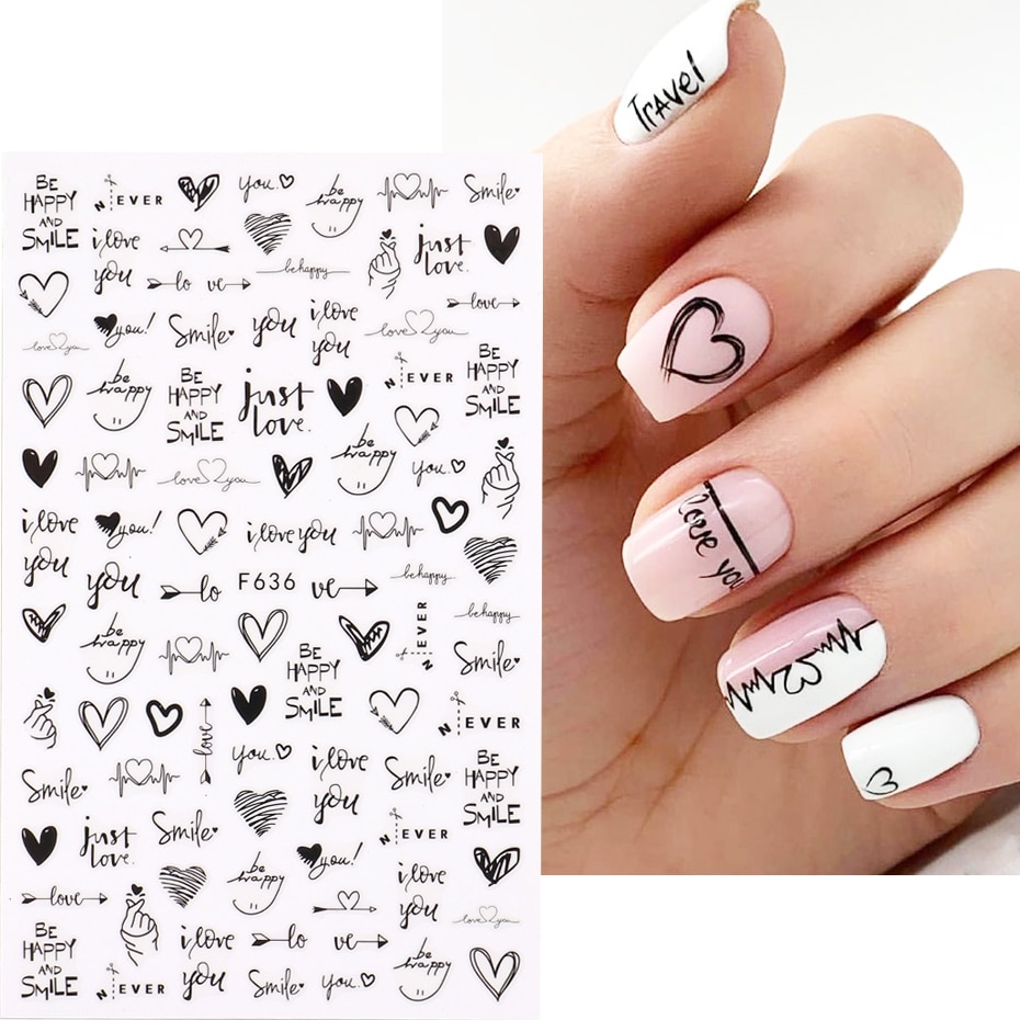 2pcs Heart Love Design 3D Nail - огляд і ціна Nail Art Valentine