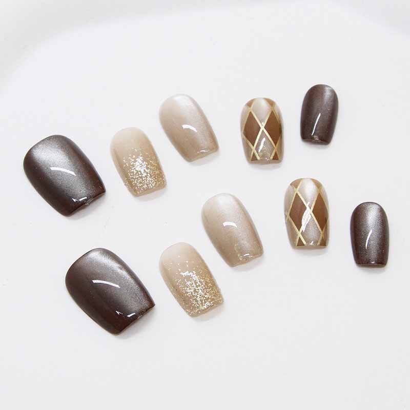 10 Pcs Women Wine Red Handmade - огляд і ціна Nail Art Red Wine Cat Eye