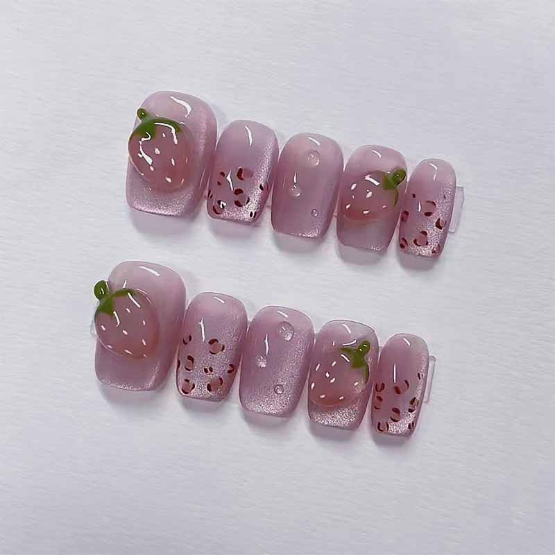 10 Pcs Women Wine Red Handmade - огляд і ціна Nail Art Red Wine Cat Eye