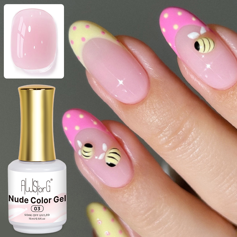 AWStorG 15ml Jelly Nude Pink T - огляд і ціна Nail Art Natural Pink