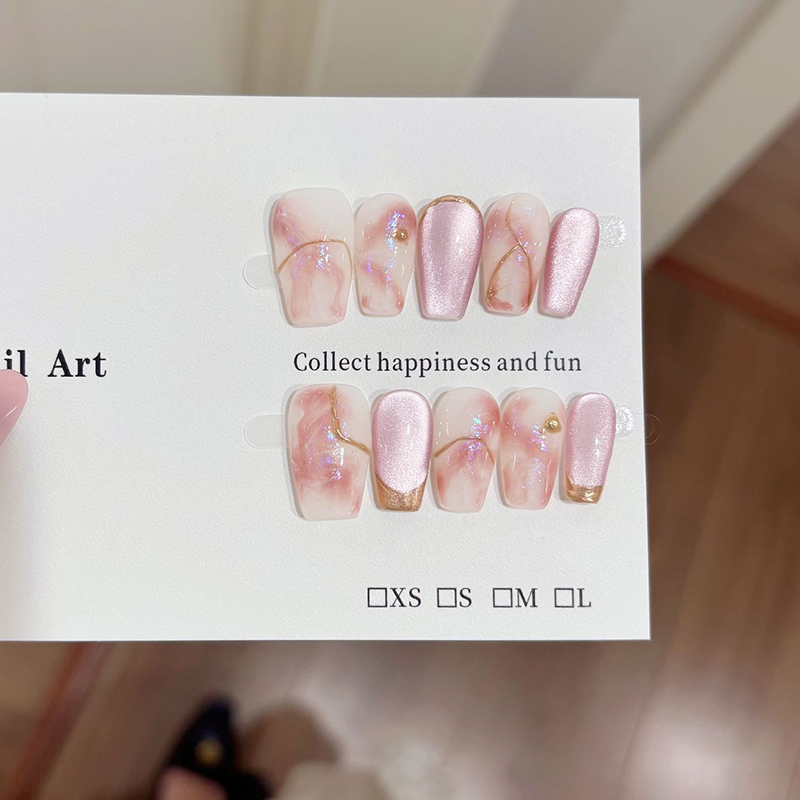 10pcs/set Blush Pink Gradient  - огляд і ціна Nail Art Simple