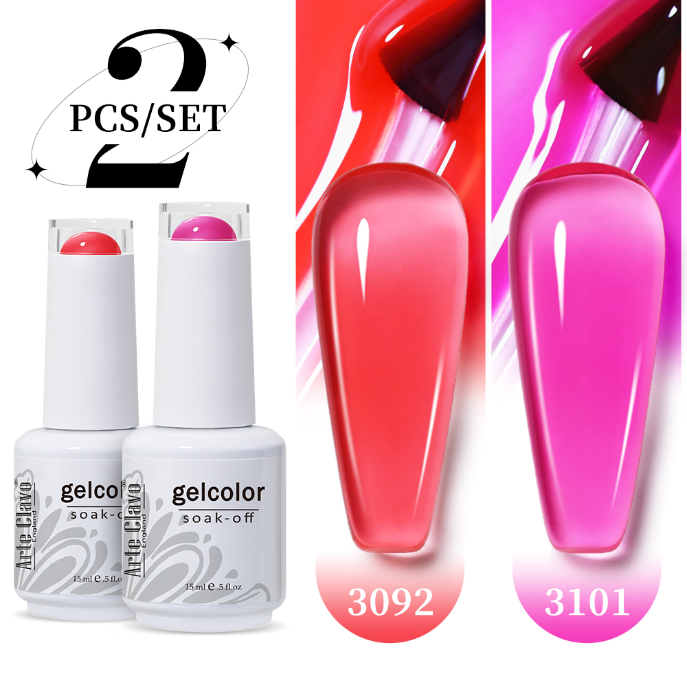 Arte Clavo 2Pcs/Set 15ml Jelly - огляд і ціна Nail Art Natural Pink