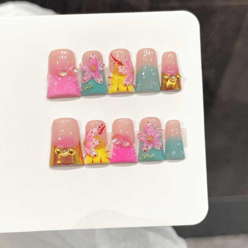 10pcs Ocean Style Fake Nails D - огляд і ціна Nail Art French Nails