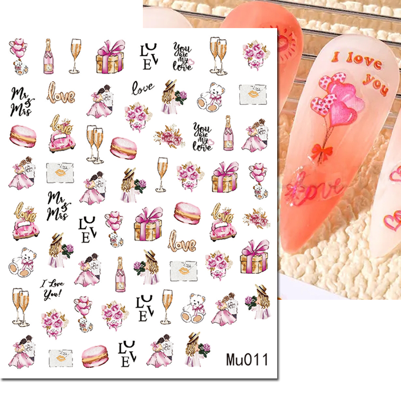 3d Nail Art Sliders Stickers V - огляд і ціна Nail Art Valentine