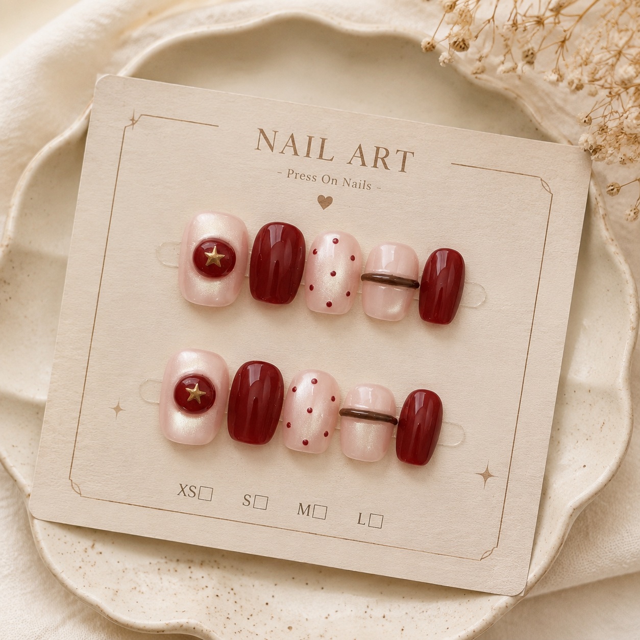 10pcs Nude Pearl Cat Eye Wine  - огляд і ціна Nail Art Red Wine Cat Eye