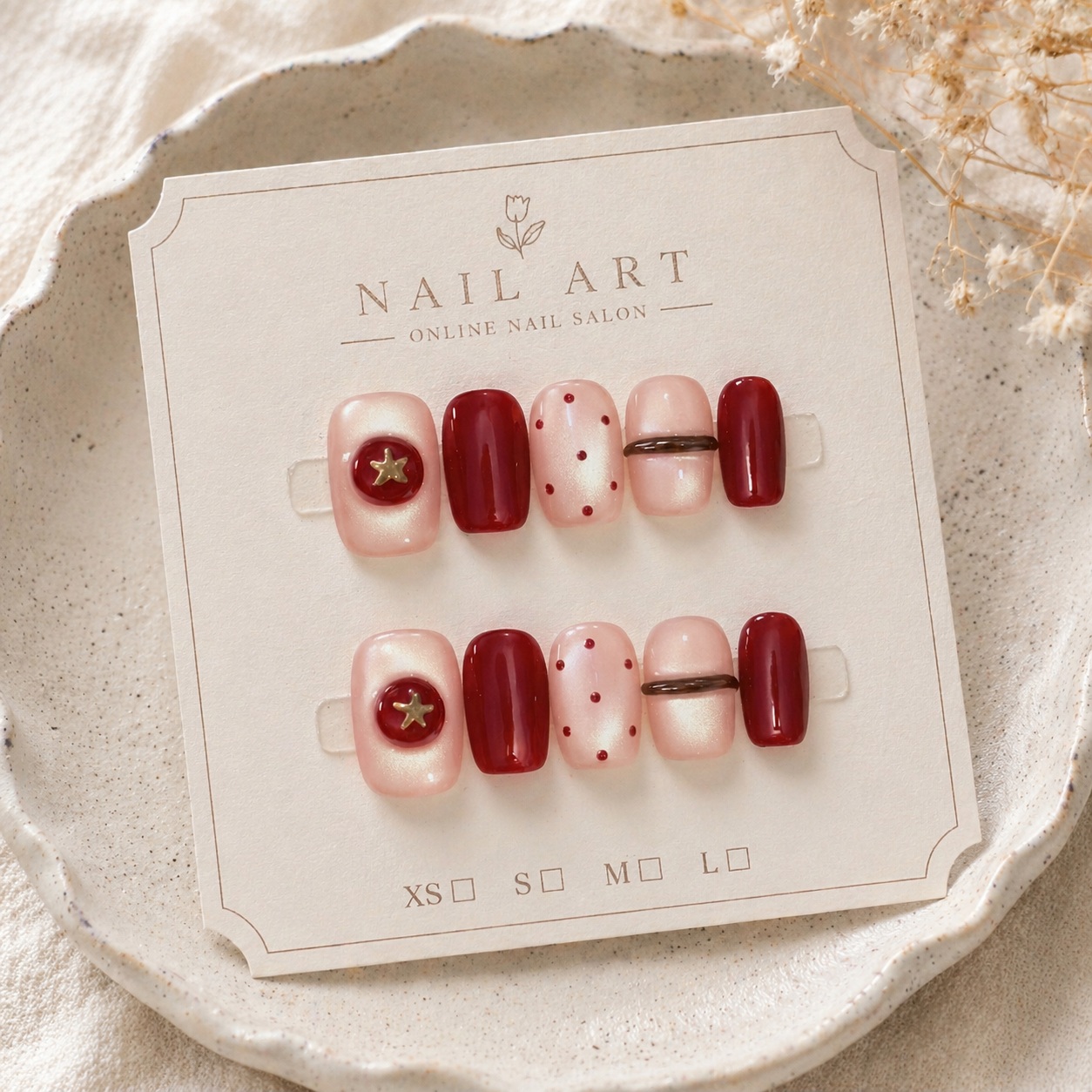 10pcs Nude Pearl Cat Eye Wine  - огляд і ціна Nail Art Red Wine Cat Eye