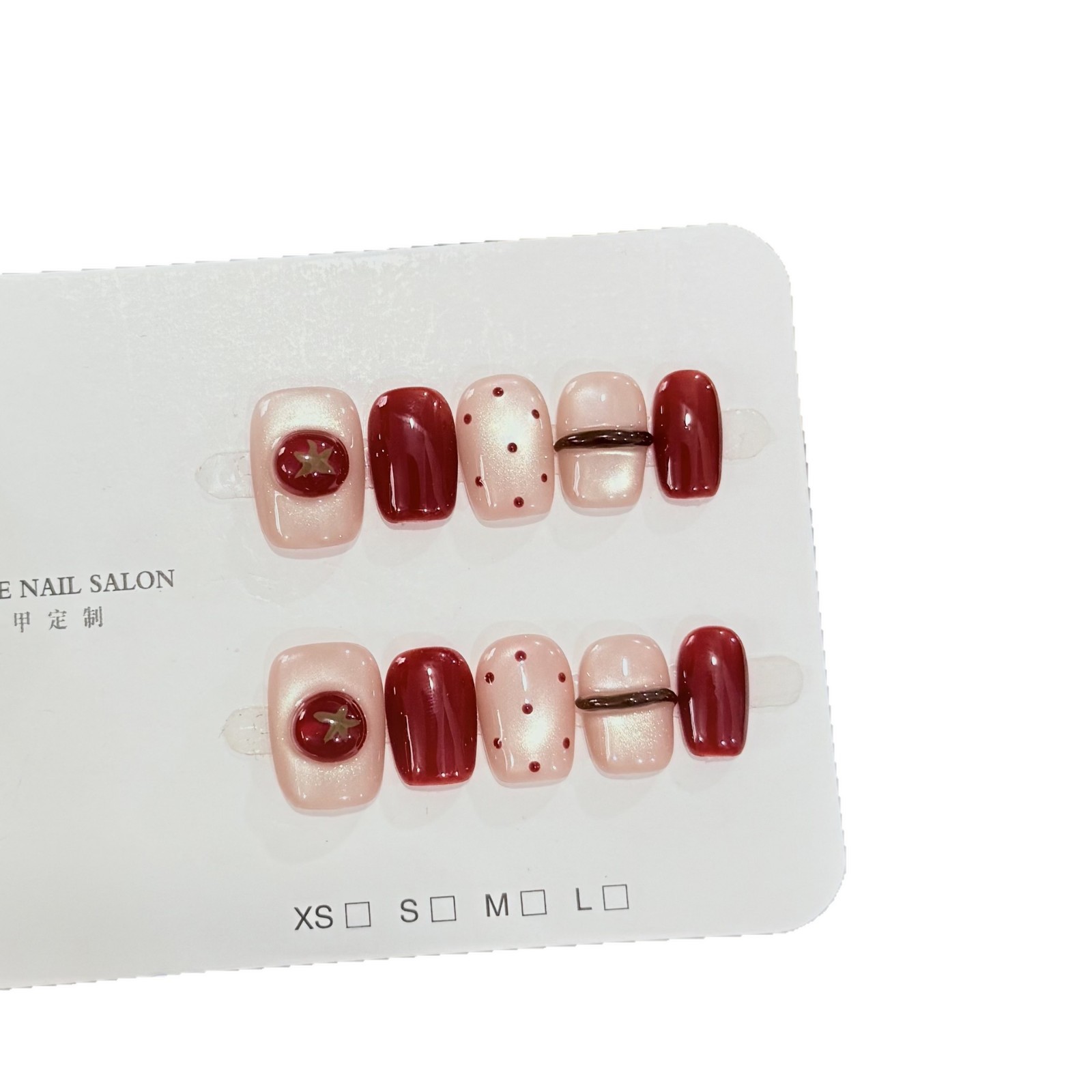 10pcs Nude Pearl Cat Eye Wine  - огляд і ціна Nail Art Red Wine Cat Eye